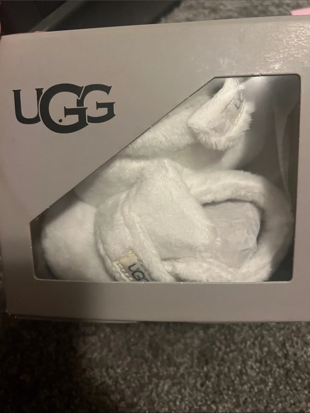 UGG White Plush Cozy Slipper Boots